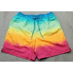 Men's Trunk Shorts Medium Multi Thermal Lined‎ Swimwear Pockets Slit Drawstring